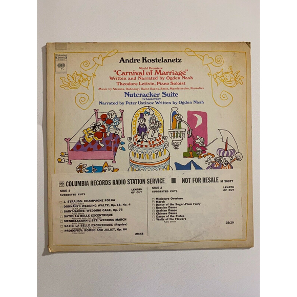 Andre Kostelanetz Carnival of Marriage Nutcracker Suite LP Columbia Promo VG+ - Picture 1 of 7